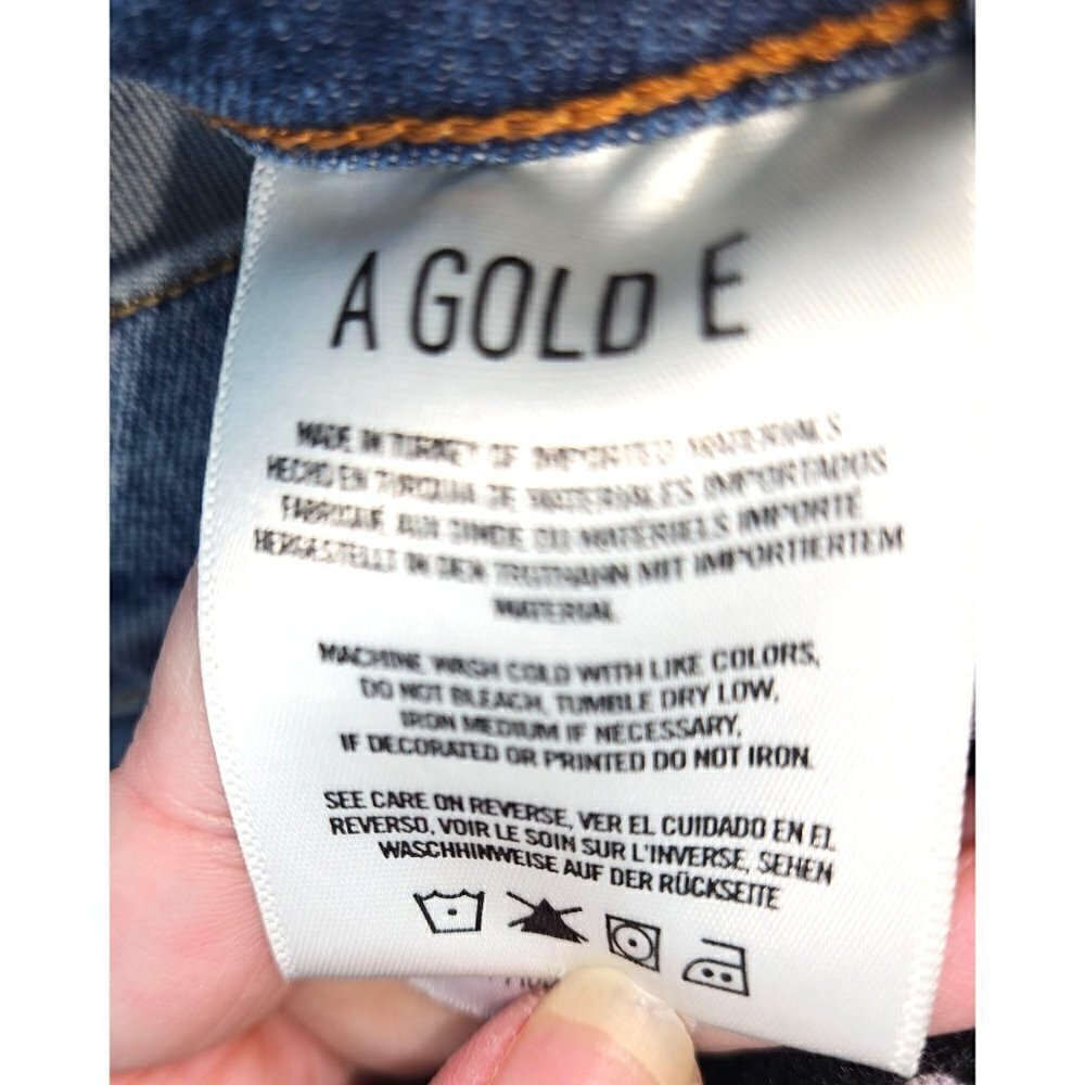 AGOLDE Ruby Super High Rise Jeans 26 Cropped Strght 2 Tone Coastal Cowgirl Rodeo - Picture 9 of 10